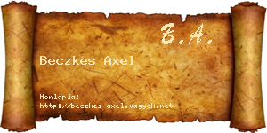 Beczkes Axel névjegykártya